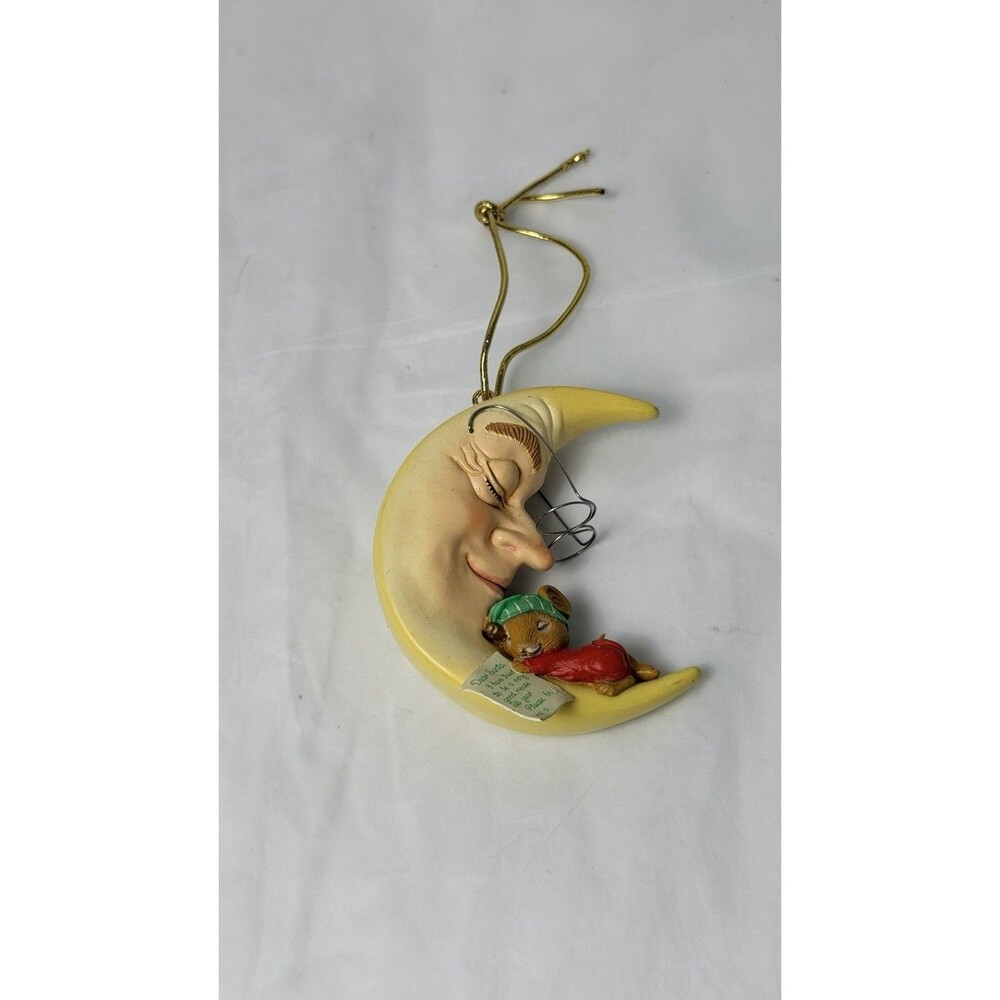 Enesco Treasury of Christmas Hanging Ornament Moon Mouse Man in Moon 1991